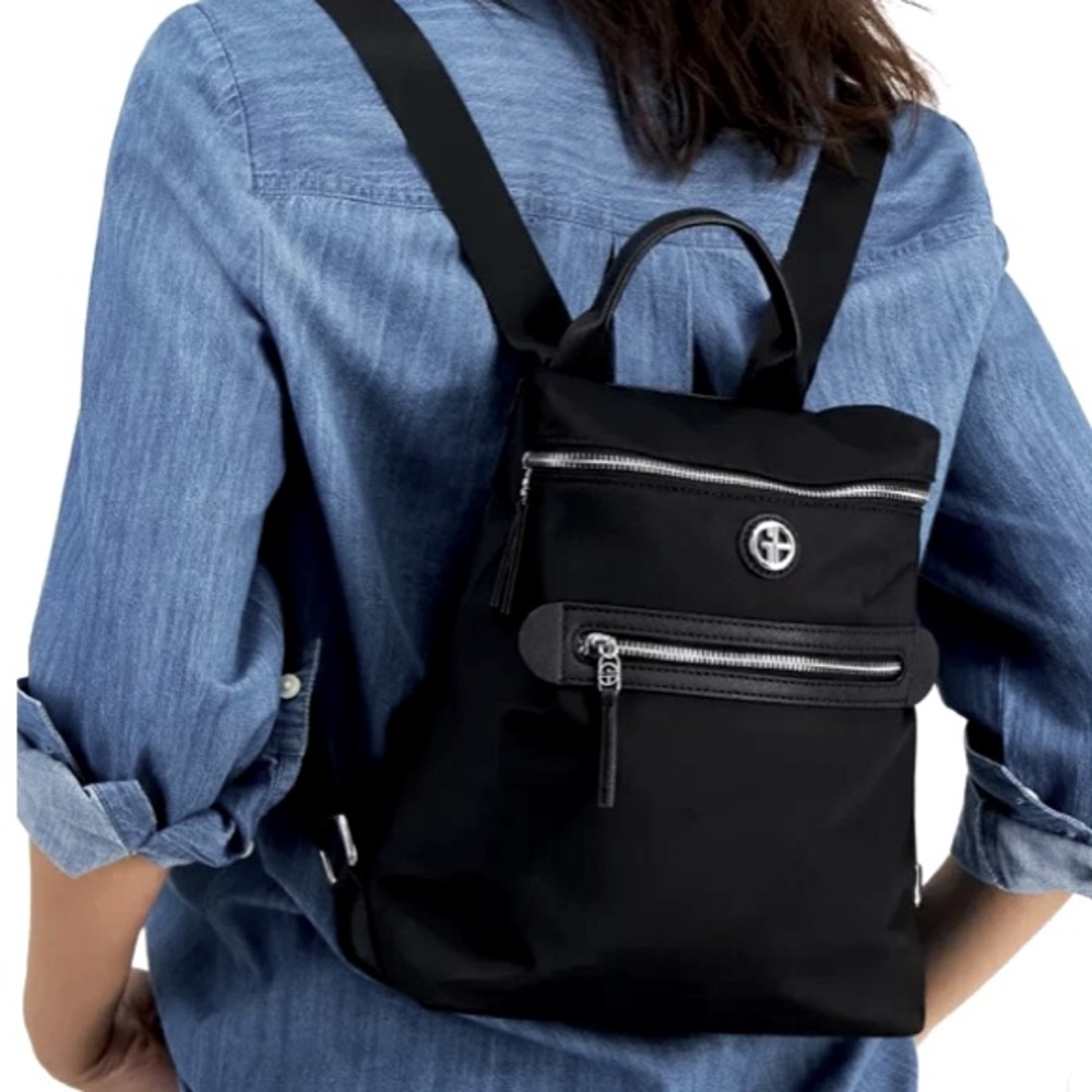 Giani Bernini Backpack Bag Black Nylon New